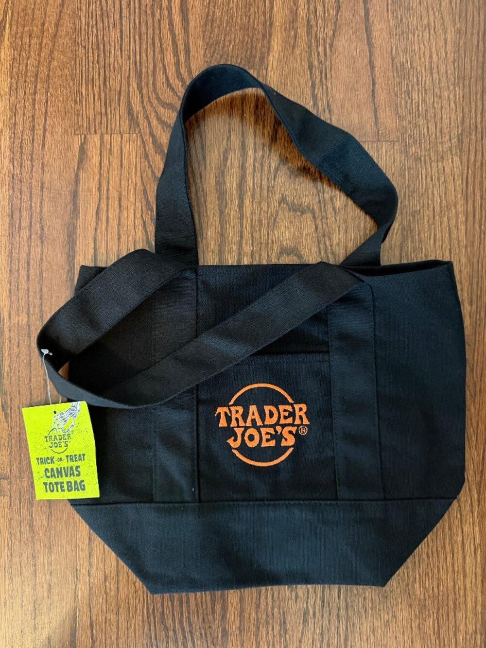 Trader Joe's Limited Halloween Mini Tote Canvas Bags Black NWT